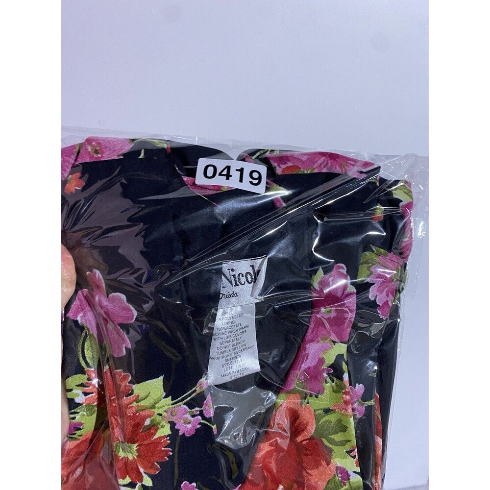 Vintage Ronni Nicole Dress 14 Black Floral Maxi Dainty Romantic Classy Modest - Picture 9 of 9
